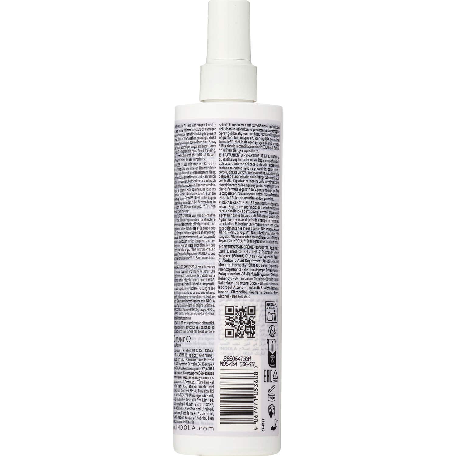 Indola Tratamiento reparador con queratina Keratin Filler 300ml