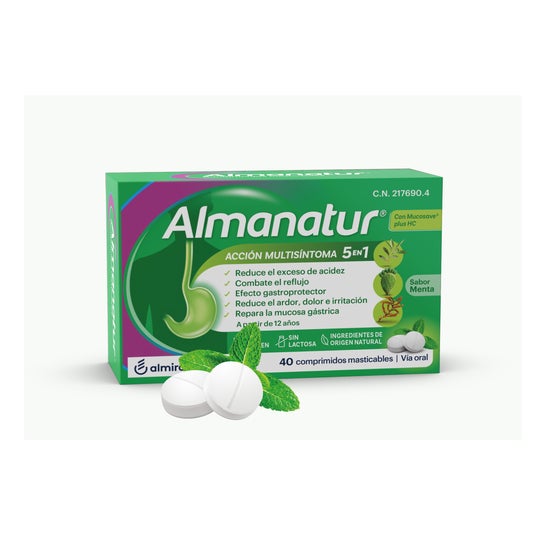Almanatur Acción Multisíntoma 5 en 1 40 comprimidos masticables menta