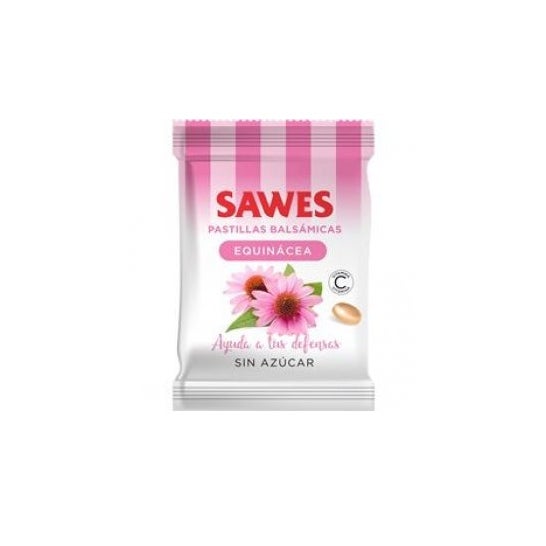 Sawes Pastillas balsámicas sin azúcar sabor Equinácea Vitamina C en bolsa 50 g