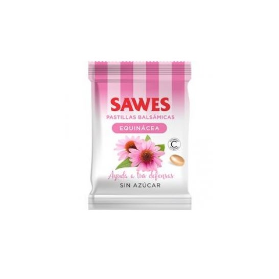 Sawes Pastillas balsámicas sin azúcar sabor Equinácea Vitamina C en bolsa 50 g