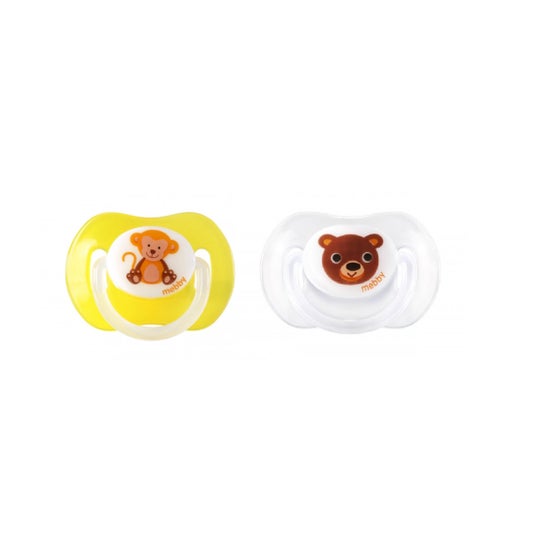 Mebby Set Chupete Anatómico Látex +6m Animales 2uds