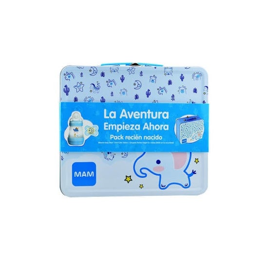 MAM Pack Recien Nacido Biberon Azul 160 ml+Chupete Luna 0+Meses