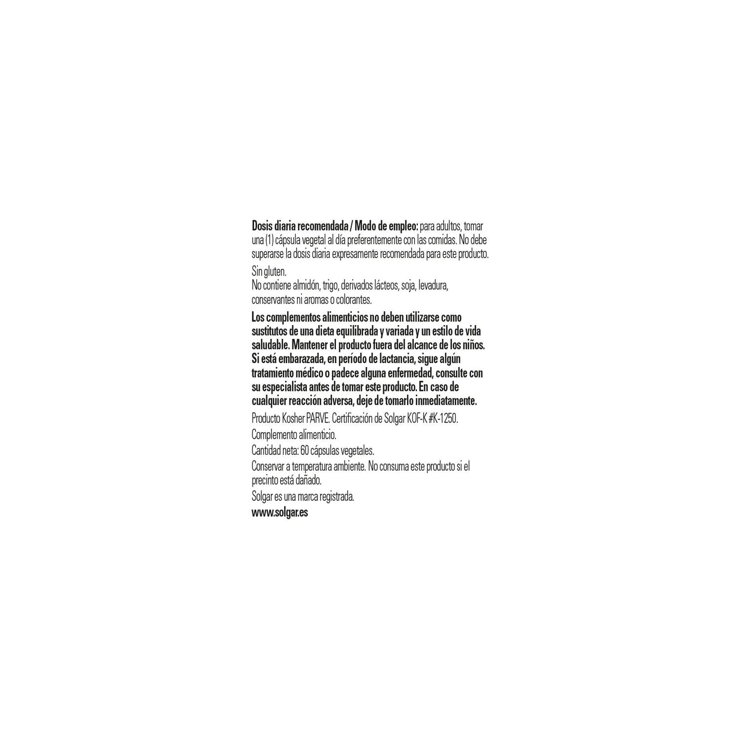 Solgar Vitamina D3 Colecalciferol 4000 UI 100 mcg 60 vcaps