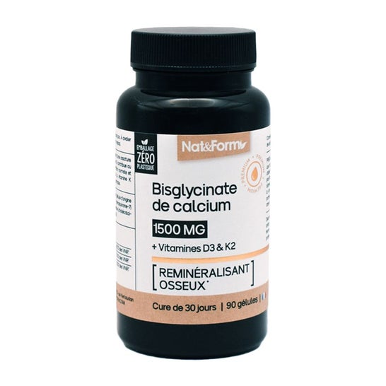 Nat&Form Bisglicinato de Calcio D3 K2 90 Perlas
