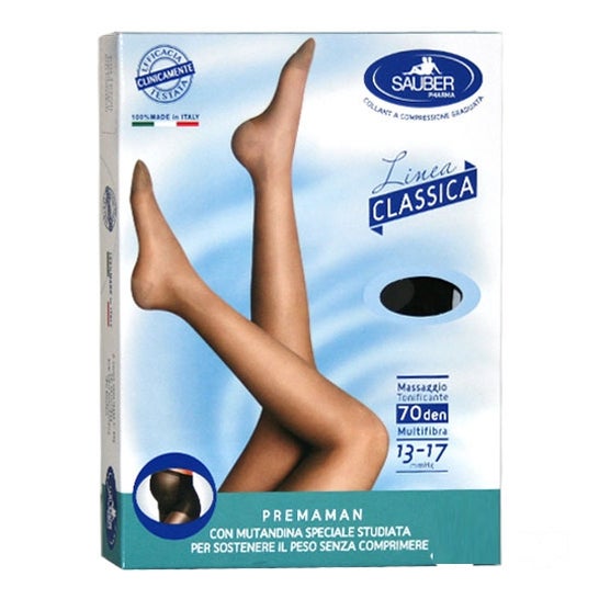 Sauber Classic Line Maternity Pantimedia 70D Negro Talla 5 1ud