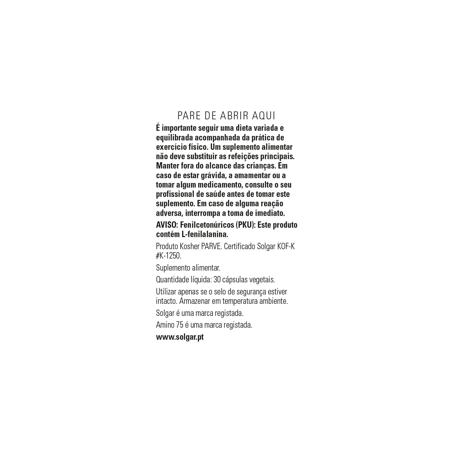 Solgar Amino 75 30vcap
