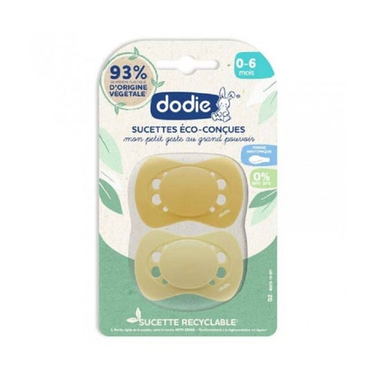Dodie Chupetes Anatómicos Diseño Eco 0-6M Amarillo 2uds