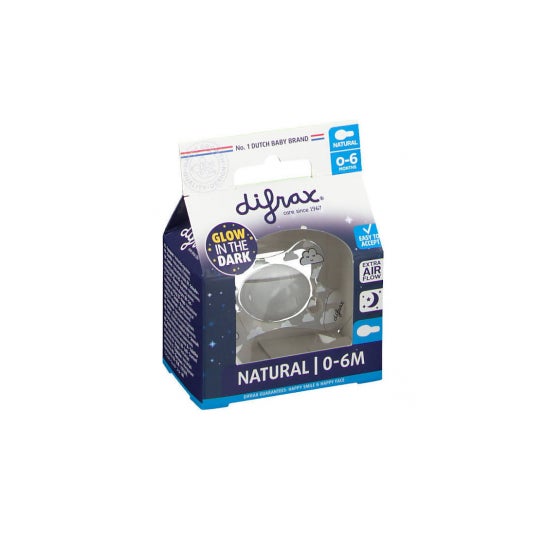Difrax Chupete Natural Noches 0-6 Meses