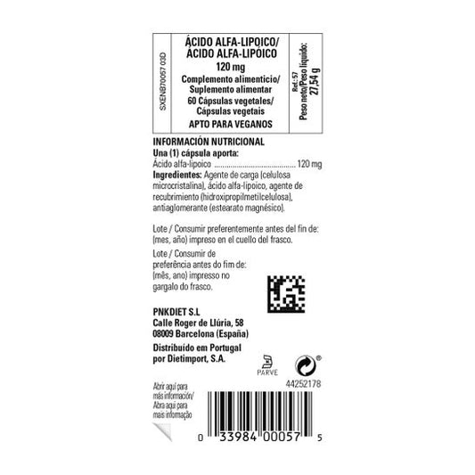 Solgar Ácido Alfa-Lipoico 120 mg 60vcaps
