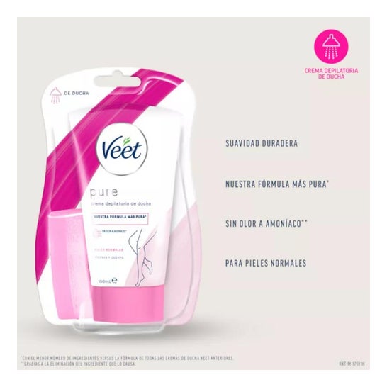 Veet Pure Crema Depilatoria de Ducha Piernas y Cuerpo Piel Normal 150ml