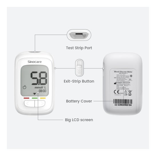 Sinocare Safe Aq Pro I Kit Glucómetro
