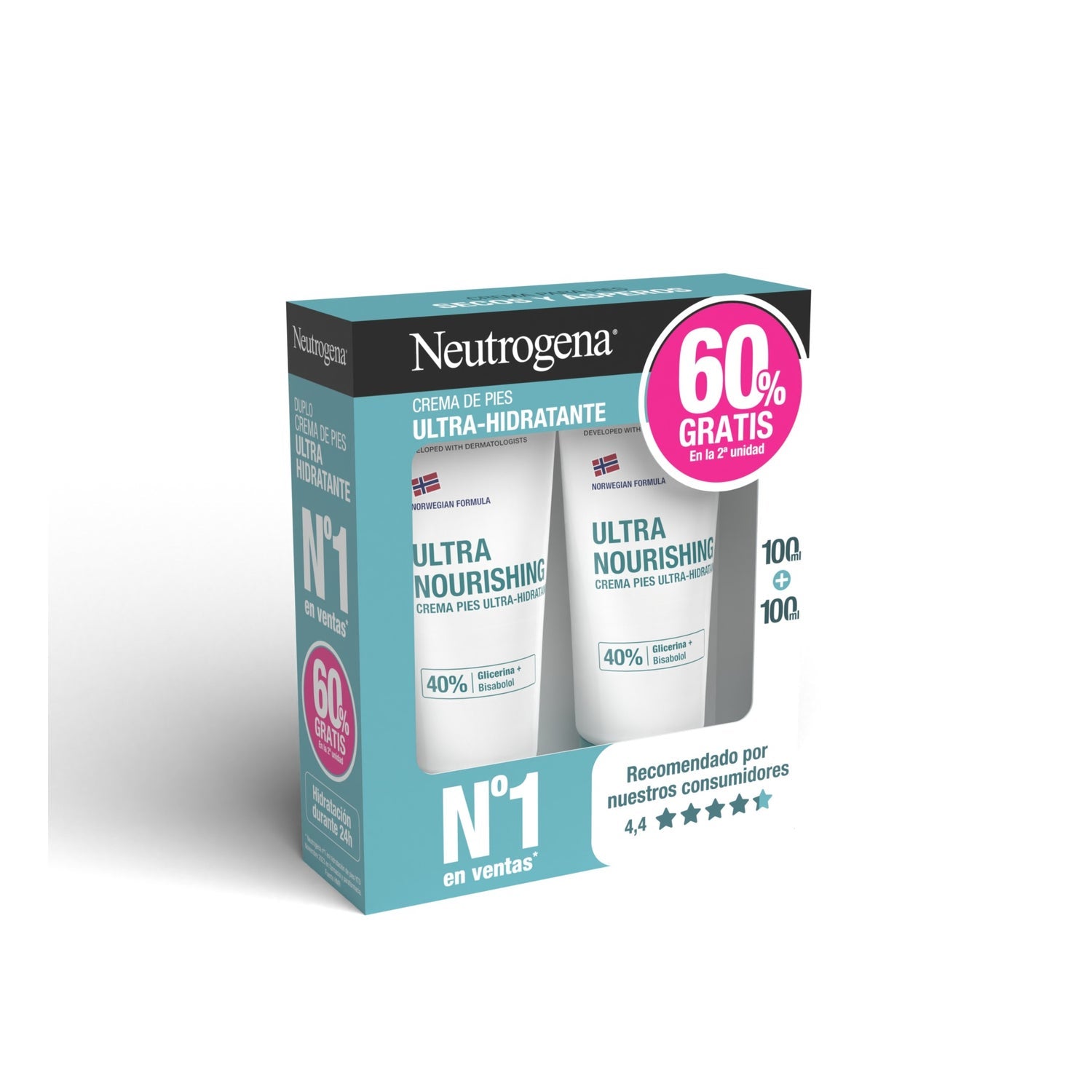 Neutrogena® Crema de Pies Ultra-Hidratante 2x100ml
