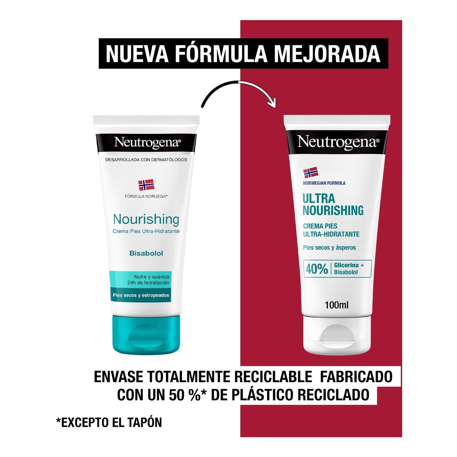 Neutrogena® Crema de Pies Ultra-Hidratante 2x100ml