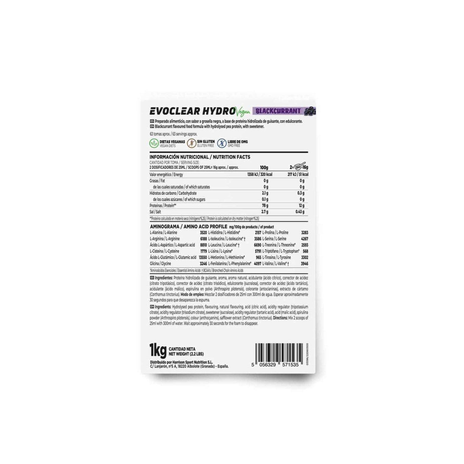 HSN Evoclear Hydro Vegan Grosella Negra 1kg