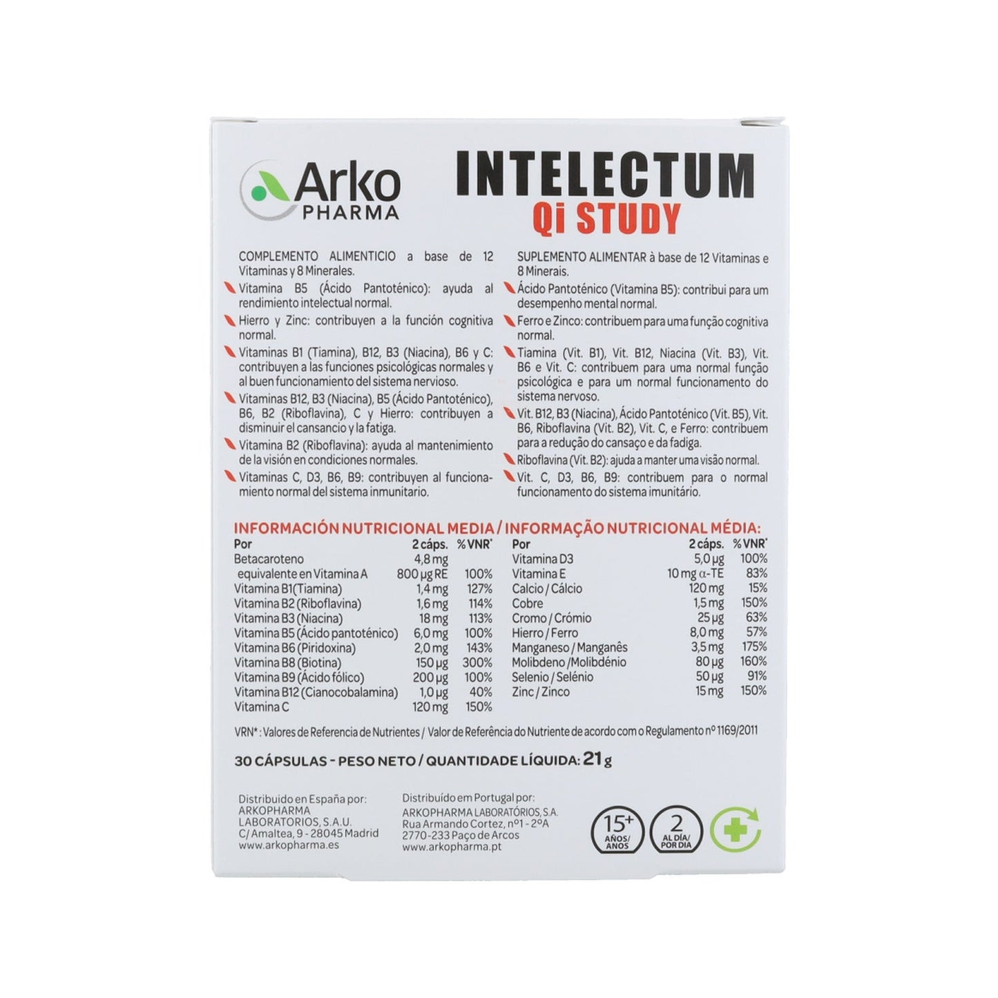 Arkopharma Intelectum Study 30caps