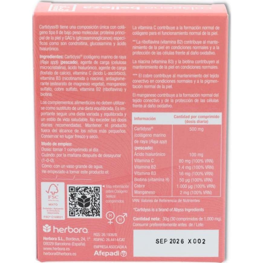 Herbora Colágeno Belleza 30comp