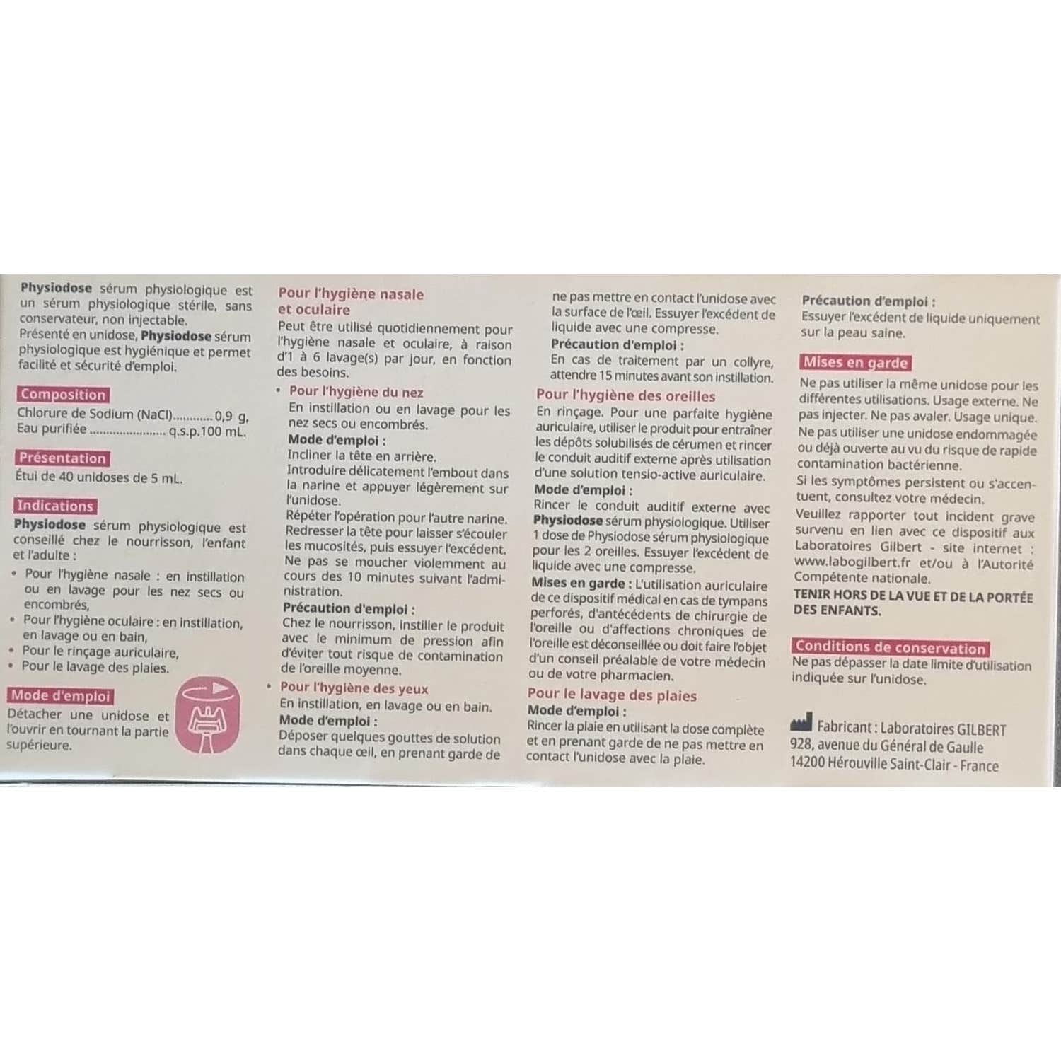 Physiodose Suero Fisiológico 40x5ml