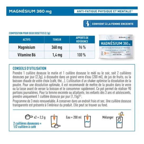 Granions Magnésium 360mg 210g