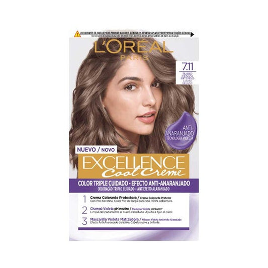 L'Oréal Paris Excellence Cool Creme Nº7,11 Rubio Ceniza Intenso 192 ml