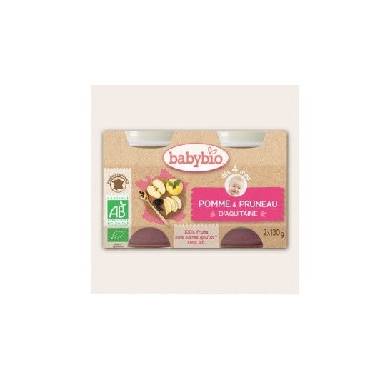 Babybio Organic Apple Jars In 4 Months 2 X130 g
