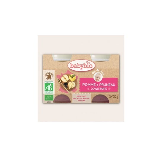Babybio Organic Apple Jars In 4 Months 2 X130 g