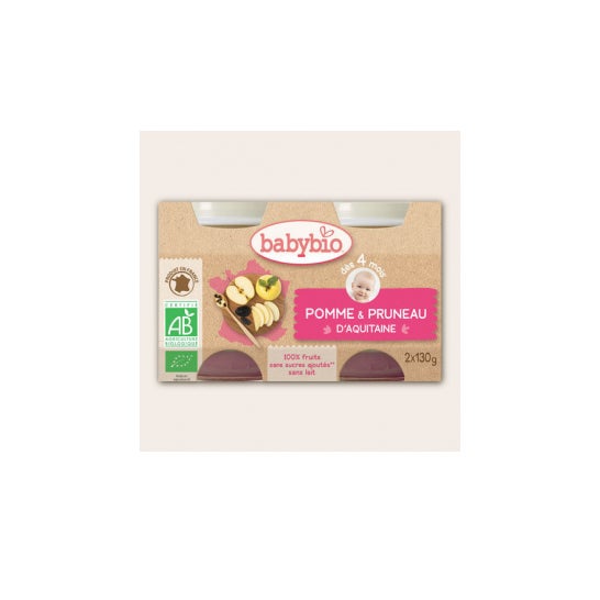 Babybio Organic Apple Jars in 4 months 2x130g