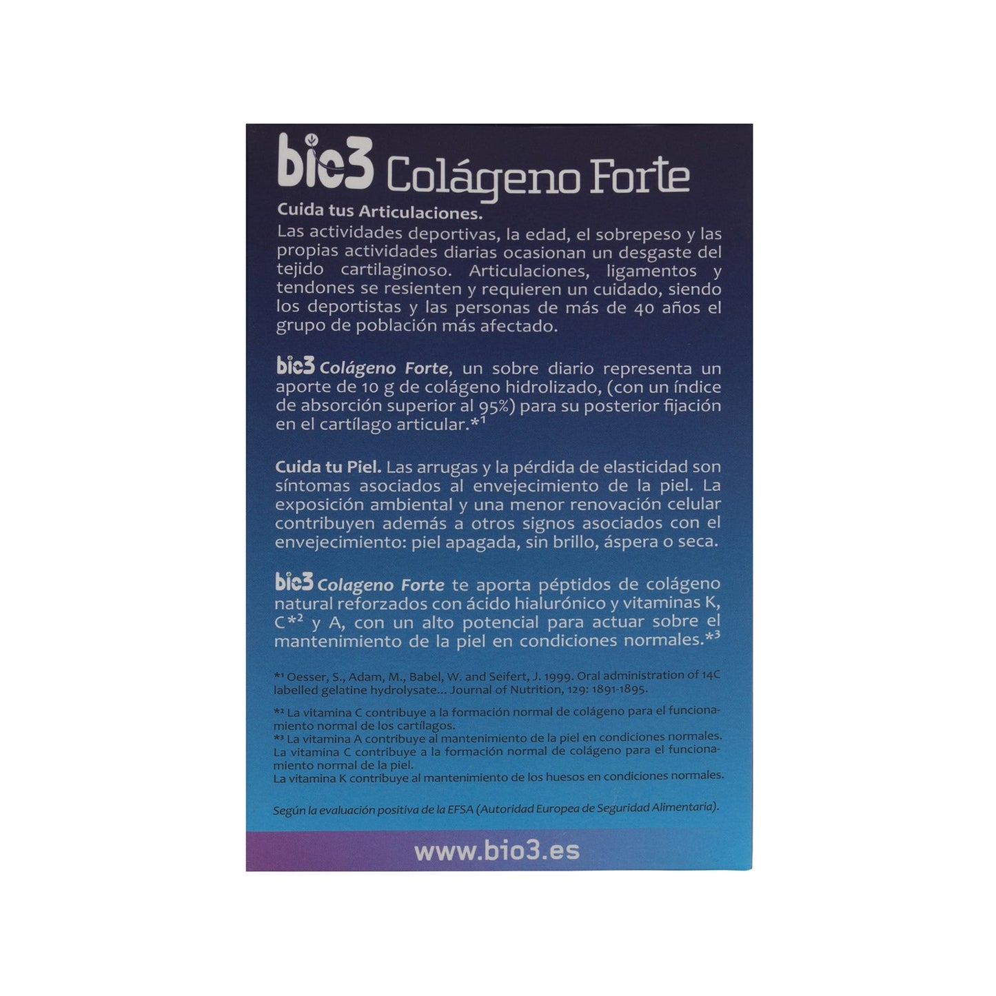 Bio3 Colágeno Forte Articulaciones y Piel 30 Sobres