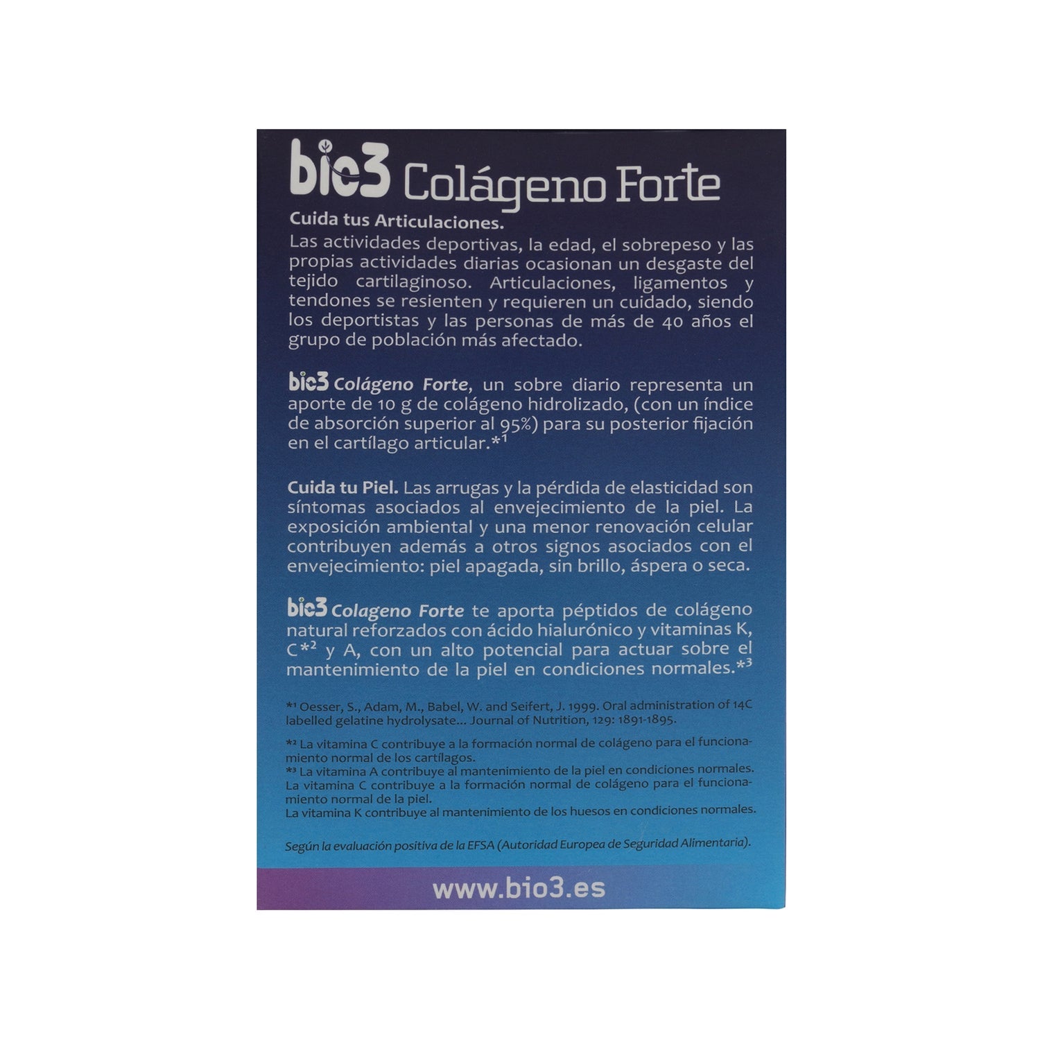 Bio3 Colágeno Forte Articulaciones y Piel 30 Sobres