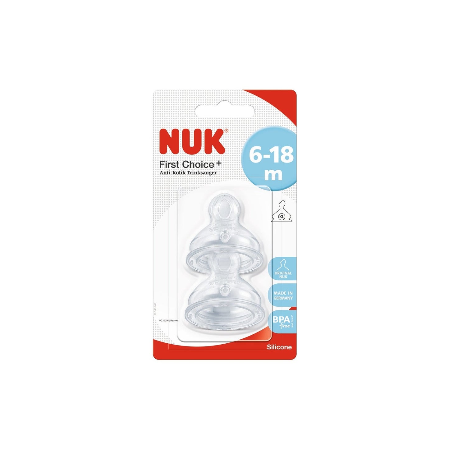 Nuk Tetina Anticólico Silicona 6-18M 2uds