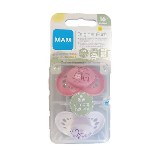 Mam Original Pure Chupete Silicona +16M Rosa 2uds