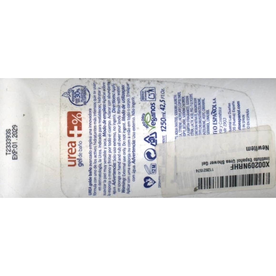 Instituto Español Gel Baño Con Urea 1250ml