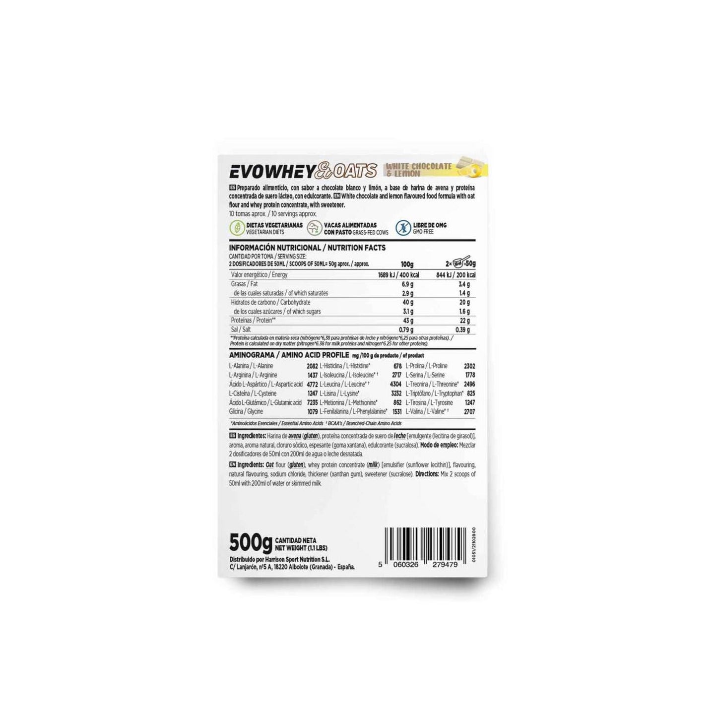 HSN Evowhey & Oats Chocolate Blanco y Limón 500g