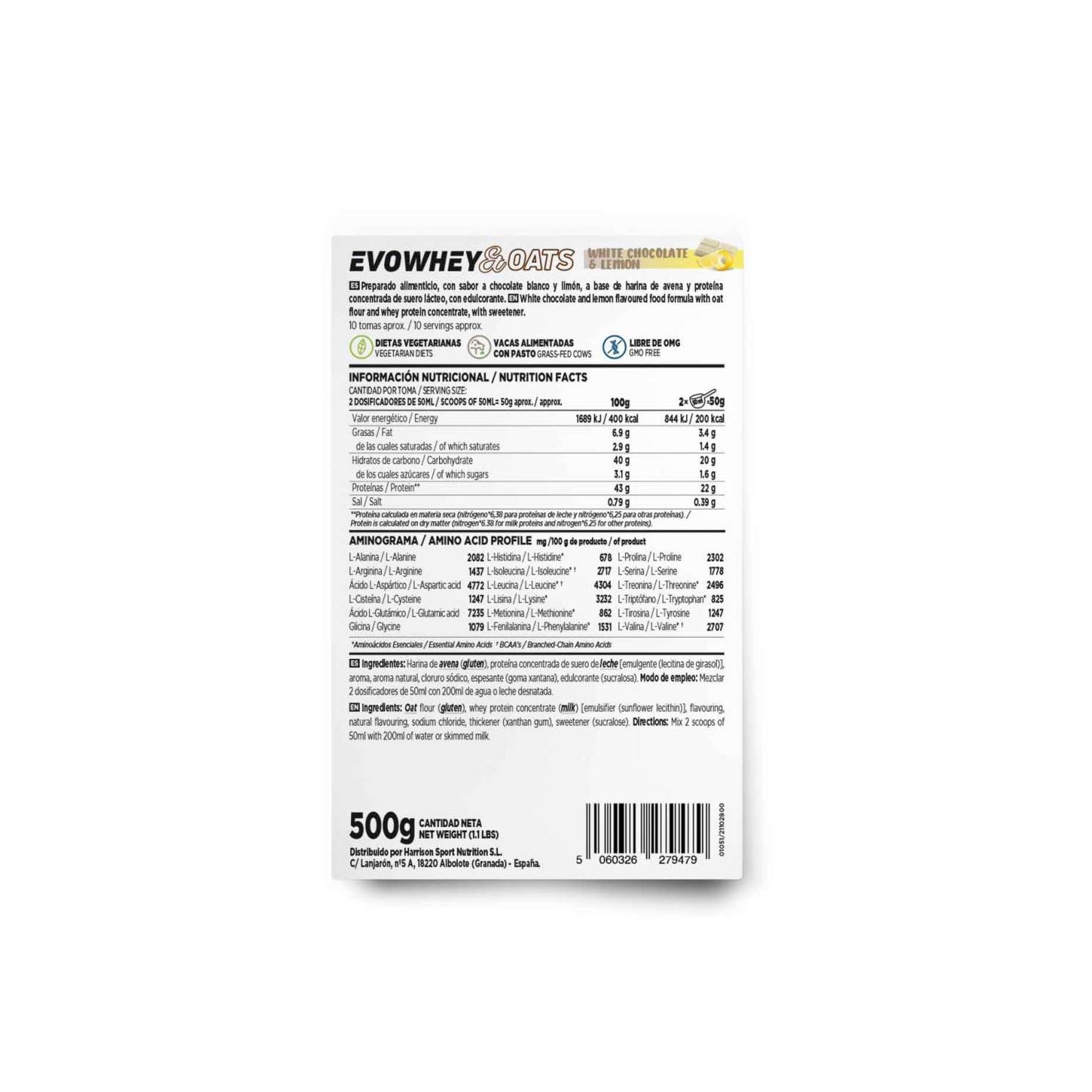 HSN Evowhey & Oats Chocolate Blanco y Limón 500g