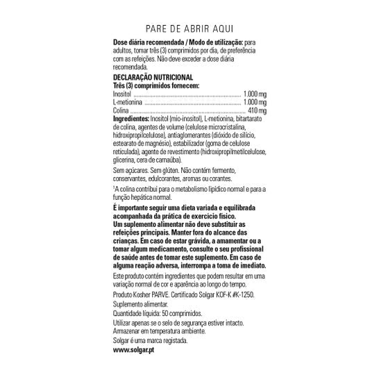Solgar Factores Lipotrópicos 50 comp