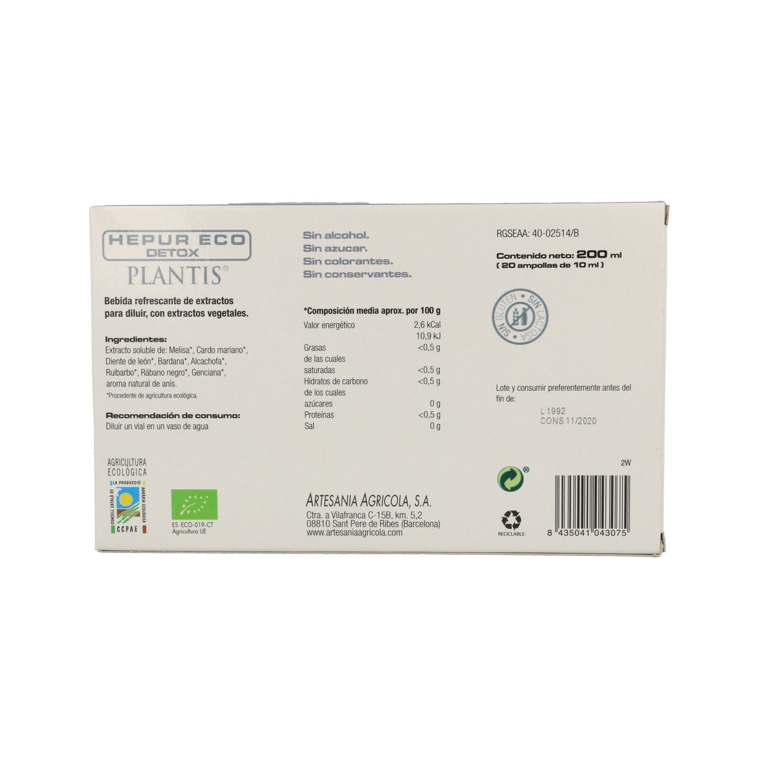 Plantis Hepur Eco Detox 20 Viales