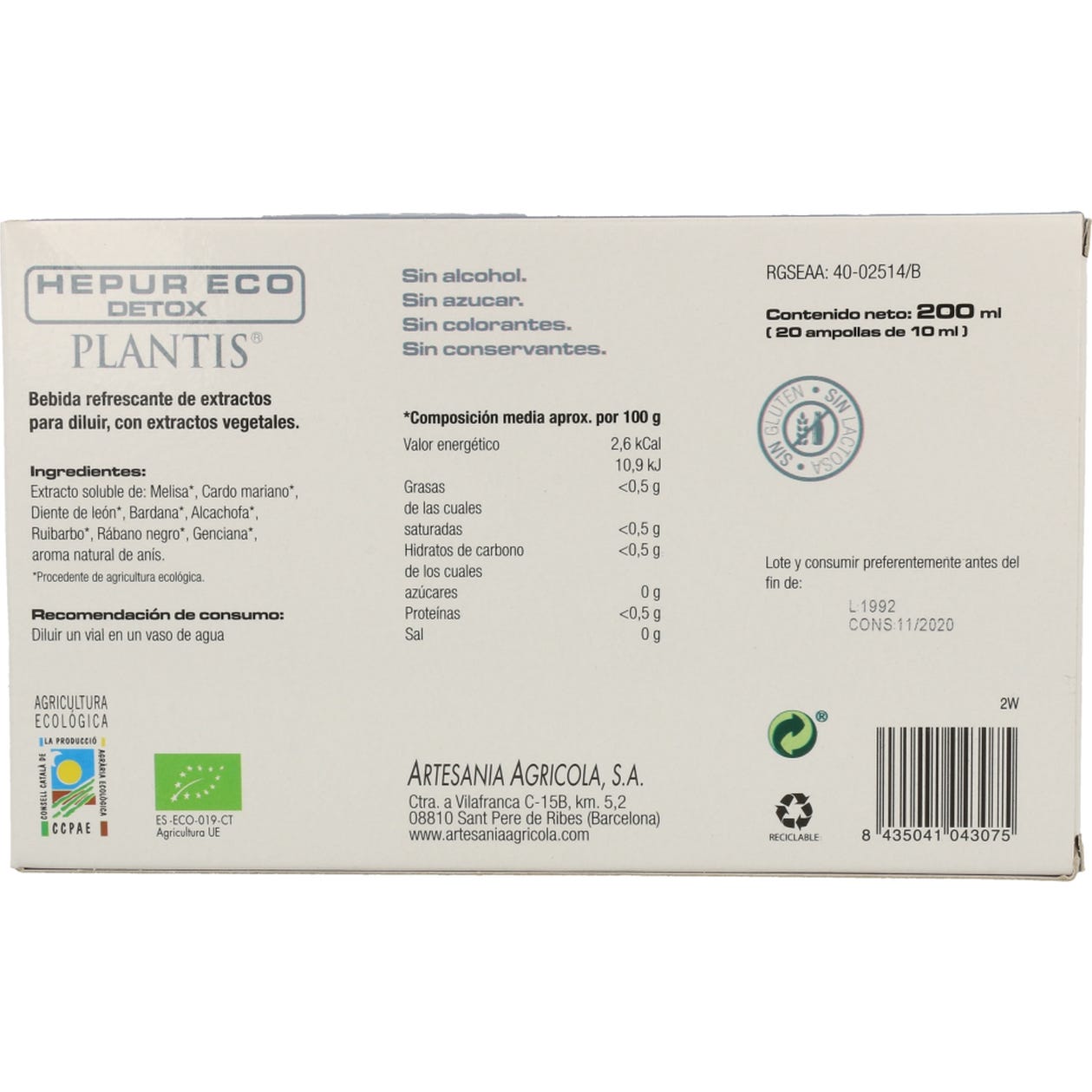 Plantis Hepur Eco Detox 20 Viales