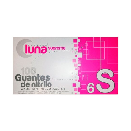 Omare Luna Guantes Nitrilo Azul Sin Polvo Talla S 100 uds
