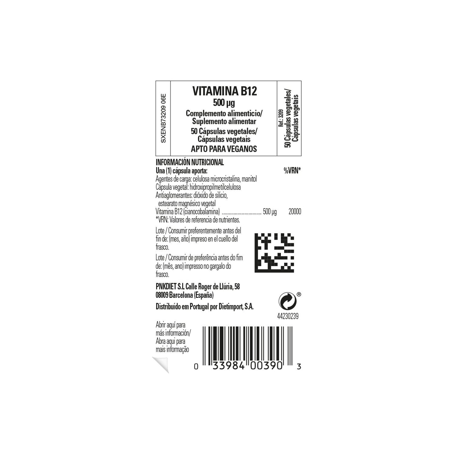 Solgar Vitamina B12 Cianocobalamina 500mcg 50vcaps