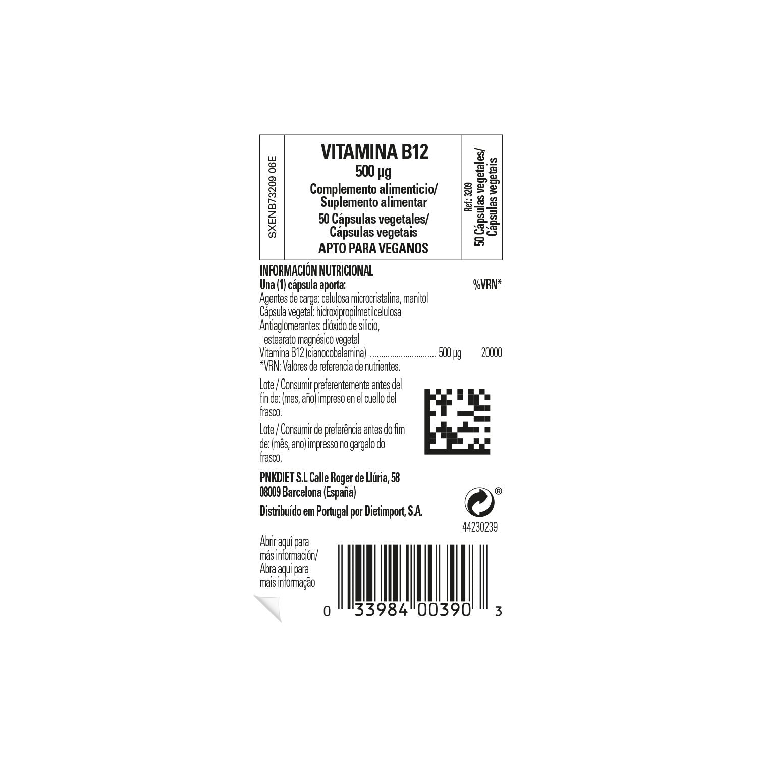 Solgar Vitamina B12 Cianocobalamina 500mcg 50vcaps