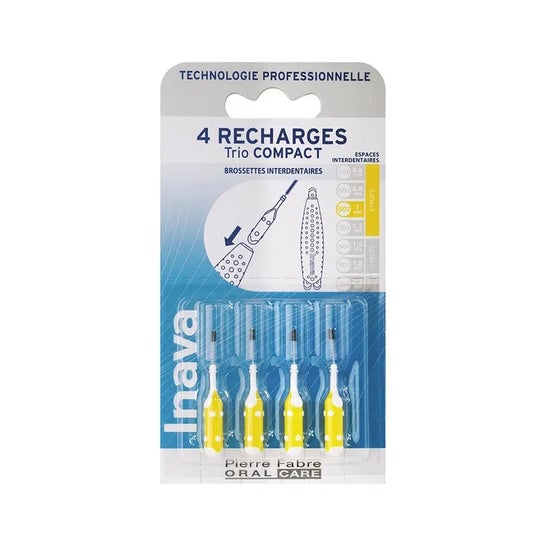 Inava Trio Compact Recarga Cepillo Interdent Amarillo 1Mm 4 uds