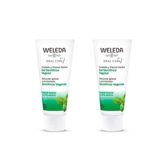 Weleda Gel Dentífrico Vegetal Sabor Menta 2x75ml