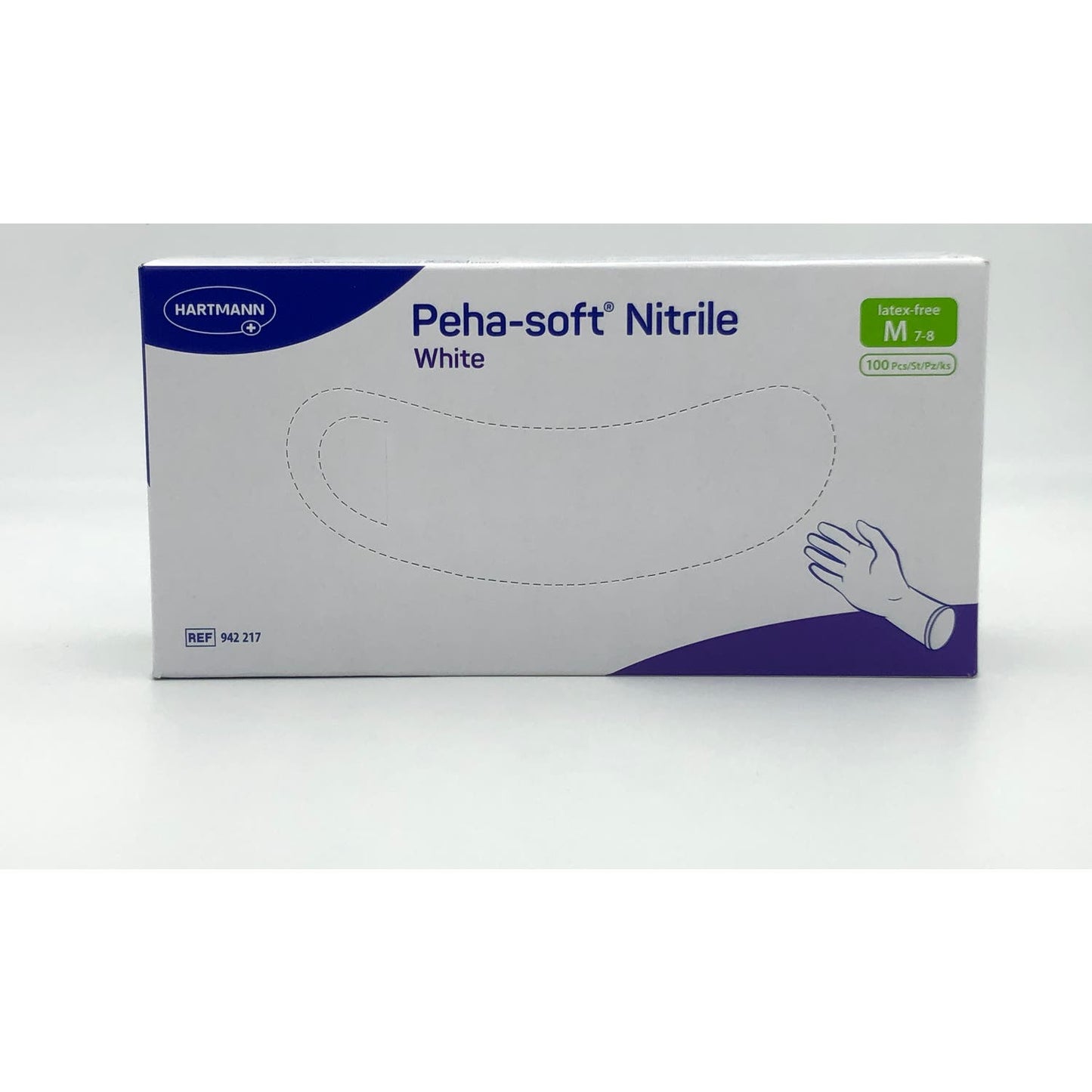 Peha-Soft Guantes Desechables de Nitrilo Blancos talla M 100uds