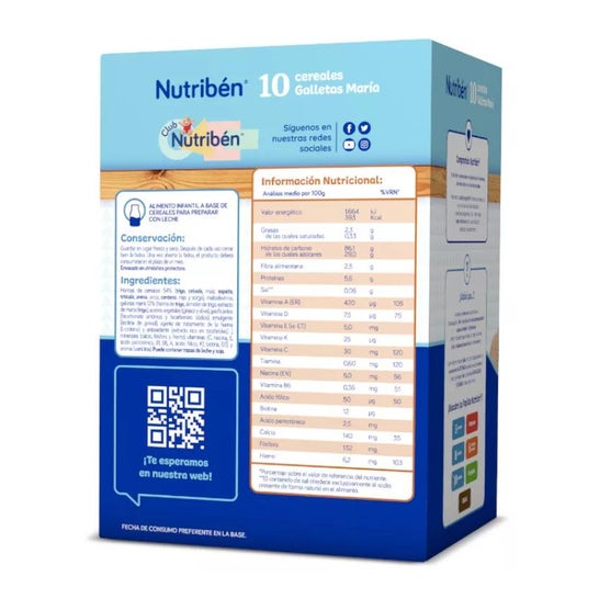 Nutriben 10 Cereales Galleta Maria 600g