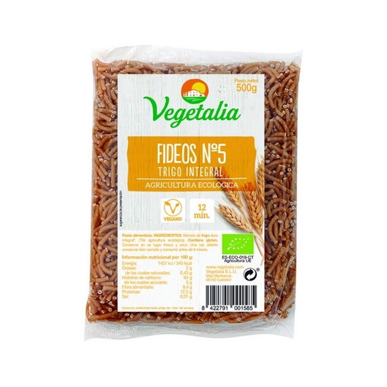 Vegetalia Fideos Trigo Integral Nº5 500g