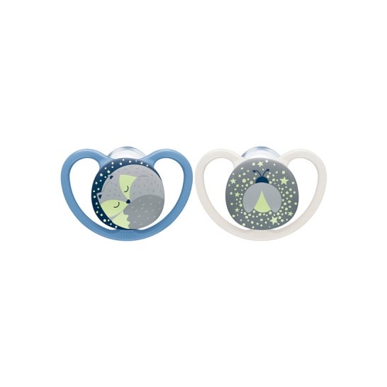 Nuk Silicona Chupete Noche Espacial 6-18M Garc 2uds