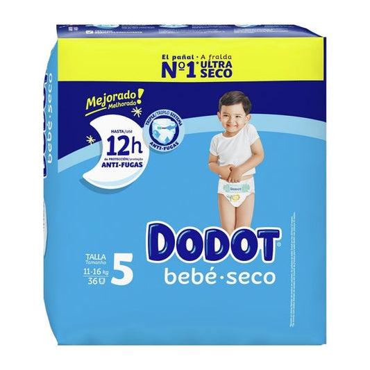 Dodot Pañal Bebé Seco 12h T5 36uds