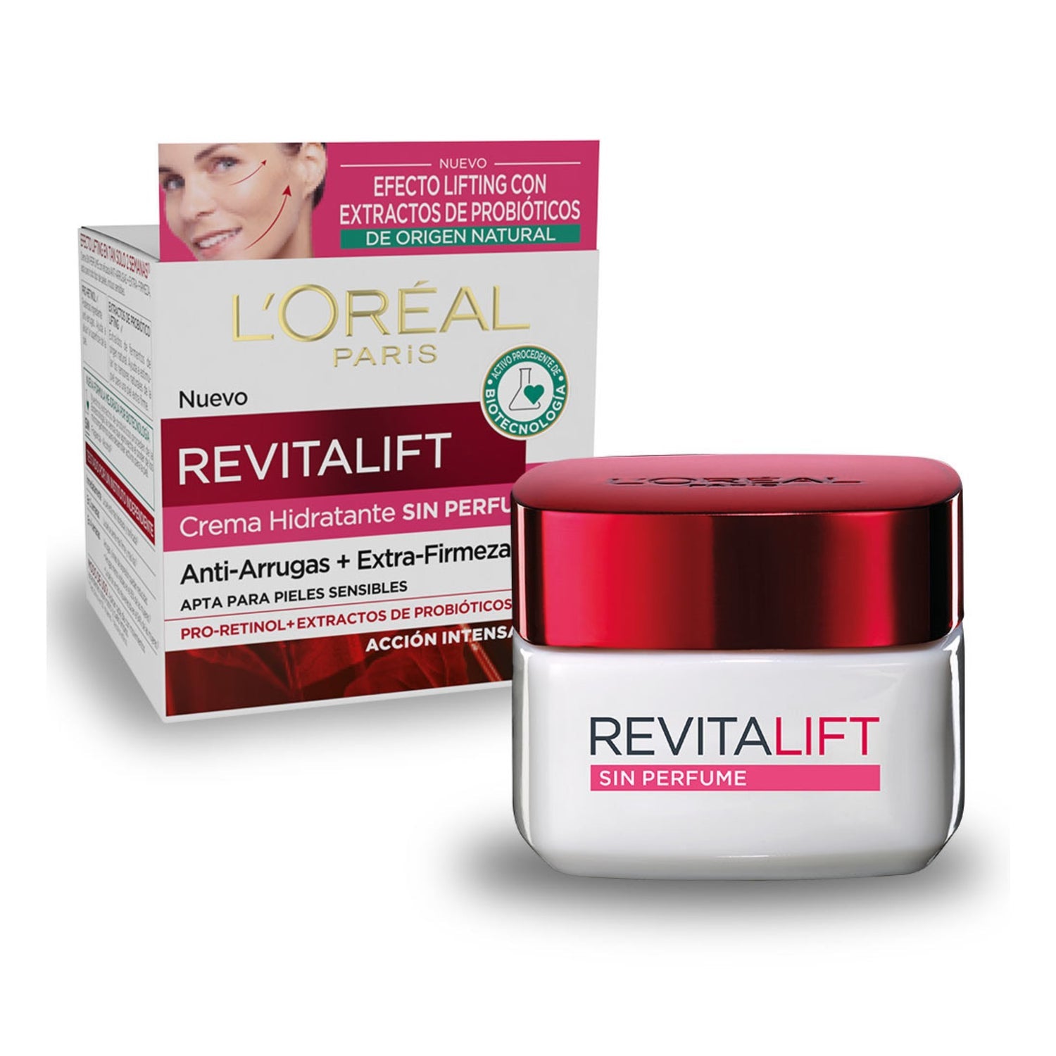 L'Oréal Revitalift Sin Perfume Piel Sensible Antiarrugas SPF15 50ml