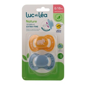 Luc et Léa Set Nature Chupete Tetina Extra Fina 6-18m 2uds