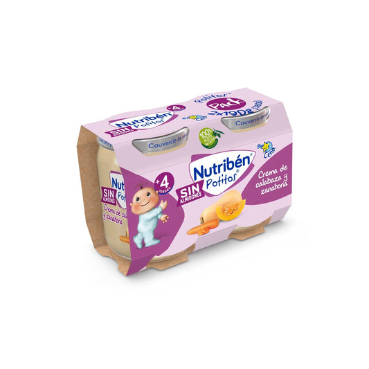 Nutribén Potitos Cena Crema de Calabaza y Zanahoria +4m 2x120 gr