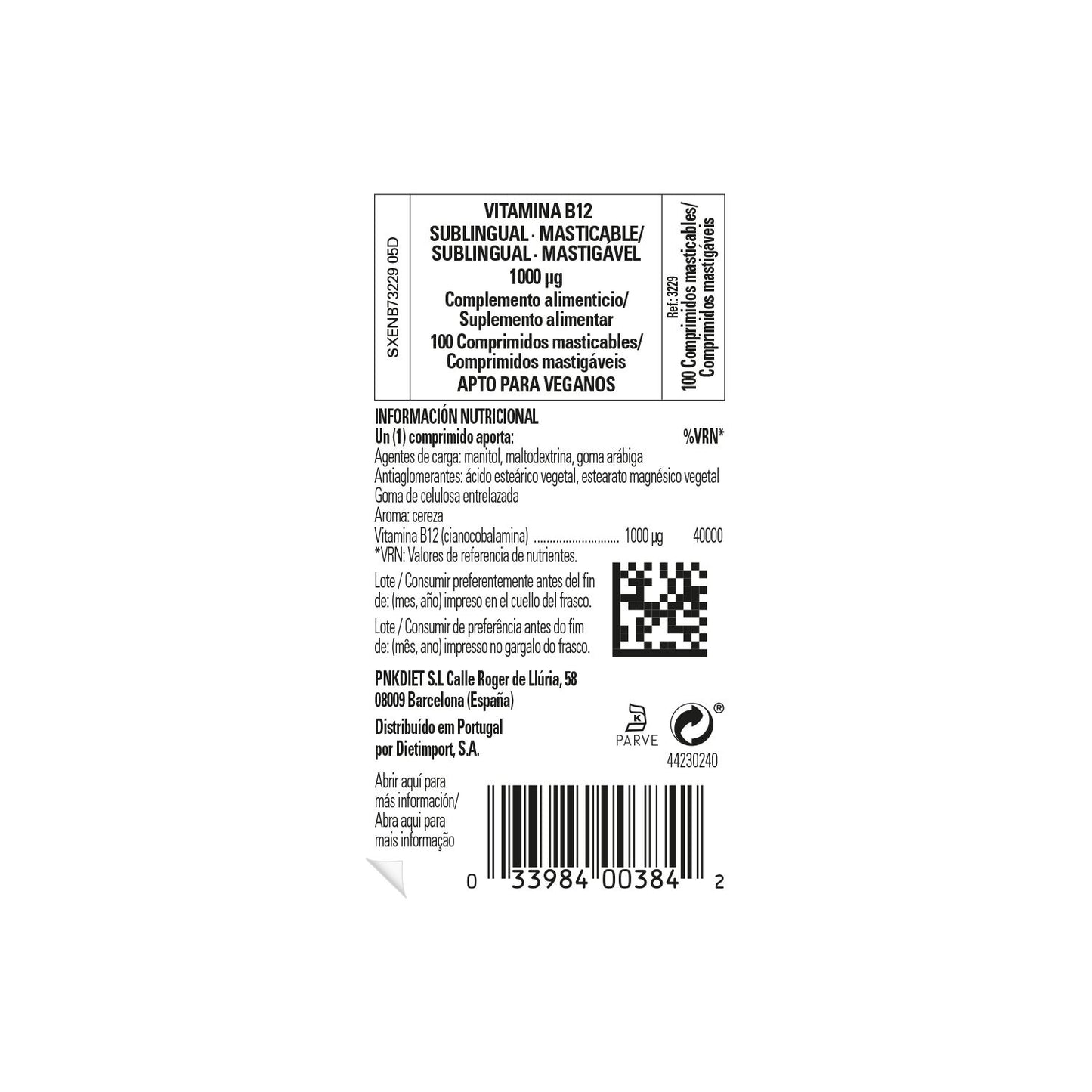 Solgar Vitamina B12 Cianocobalamina 1000mcg Sublingual 100comp